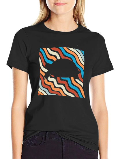 Retro Turtle Silhouette Tee - Cool Black T-Shirt
