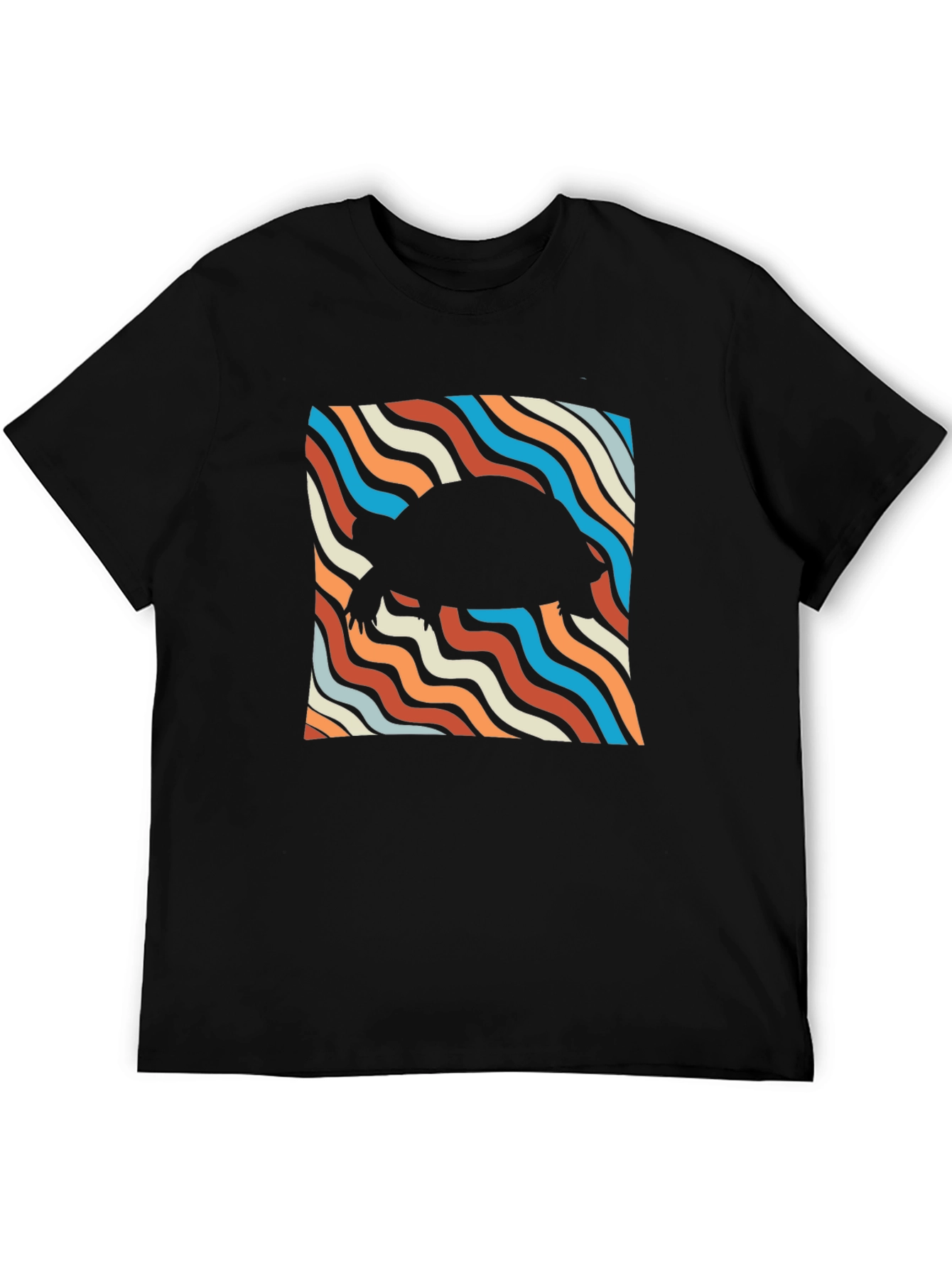 Retro Turtle Silhouette Tee - Cool Black T-Shirt
