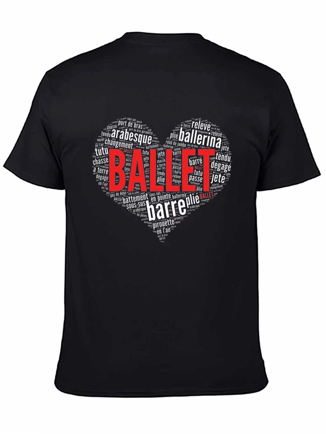 Ballet Word Art Heart T-Shirt