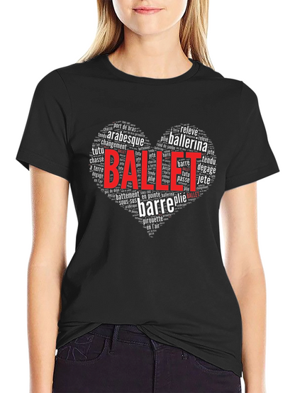 Ballet Word Art Heart T-Shirt