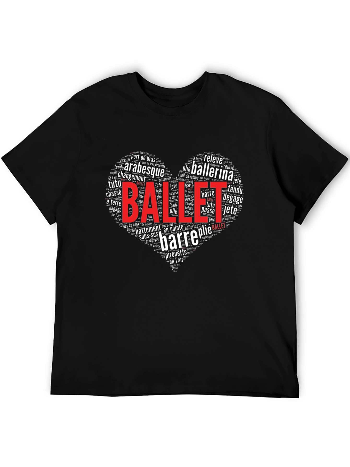 Ballet Word Art Heart T-Shirt