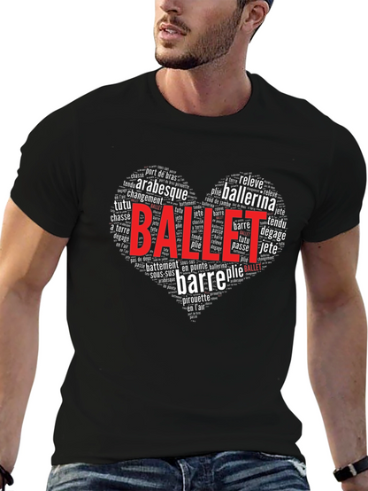 Ballet Word Art Heart T-Shirt