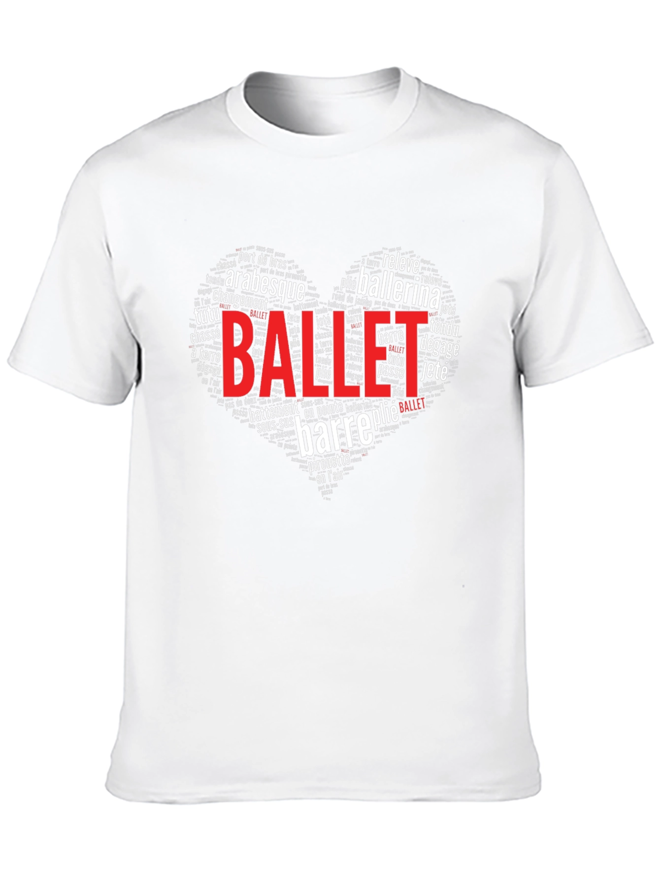 Ballet Word Art Heart T-Shirt