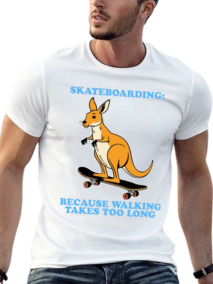 Kangaroo Skateboarding T-Shirt - Because Walking Takes Too Long