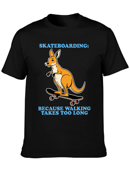Kangaroo Skateboarding T-Shirt - Because Walking Takes Too Long
