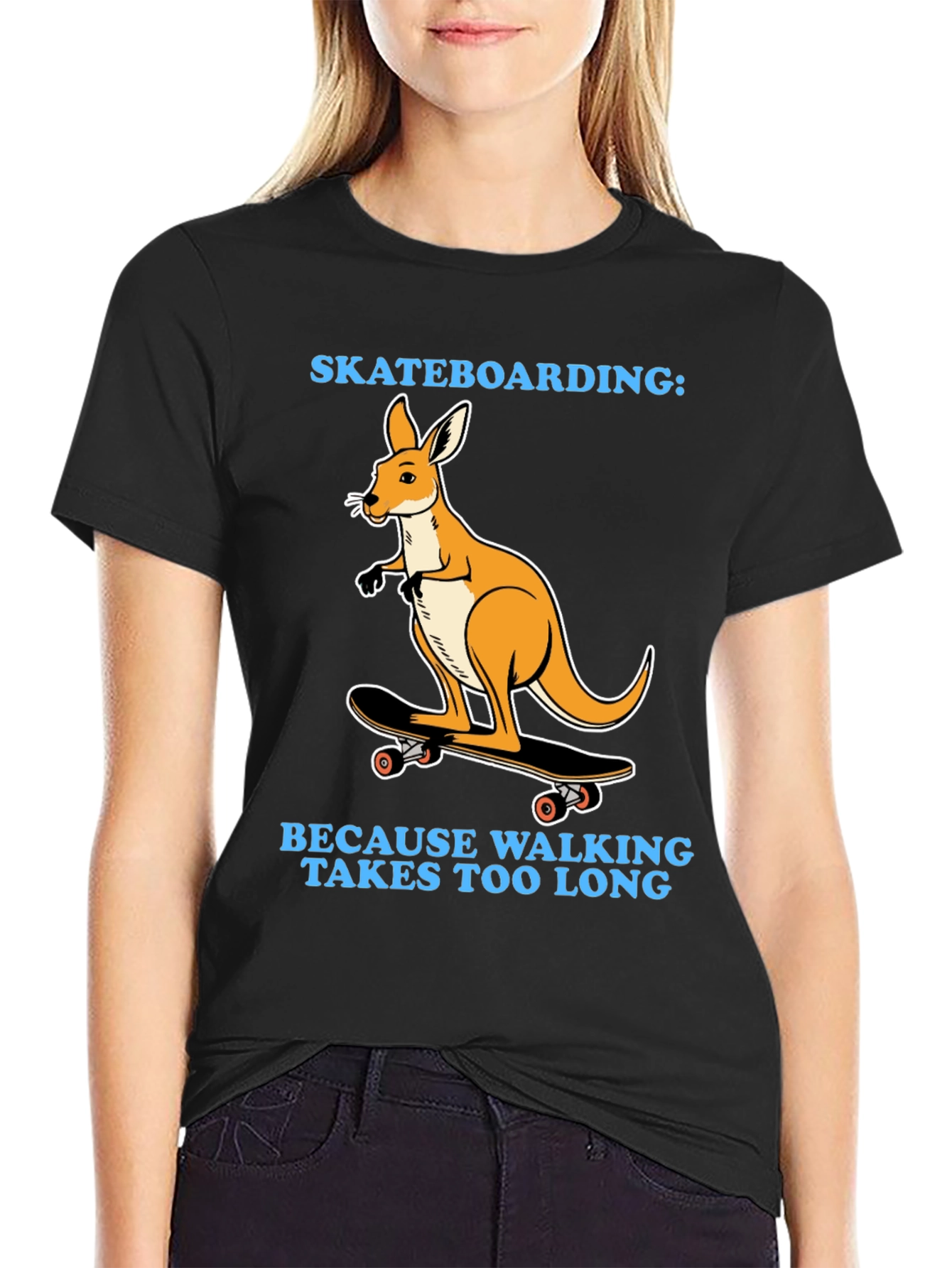 Kangaroo Skateboarding T-Shirt - Because Walking Takes Too Long