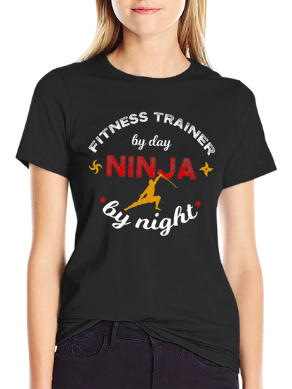 Fitness Trainer Ninja Funny Graphic T-Shirt