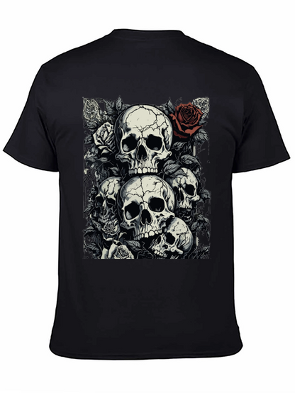 Skull & Roses Graphic Tee - Dark Aesthetic