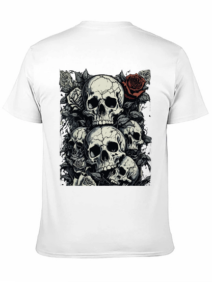 Skull & Roses Graphic Tee - Dark Aesthetic