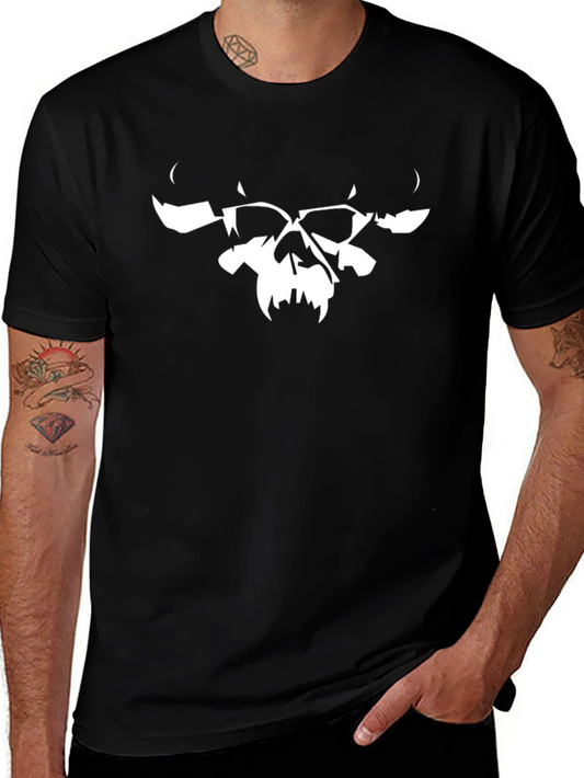 Skull Graphic Tee - Black Cotton Blend