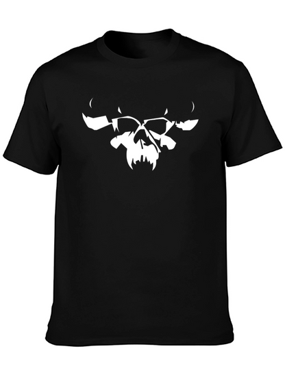 Skull Graphic Tee - Black Cotton Blend