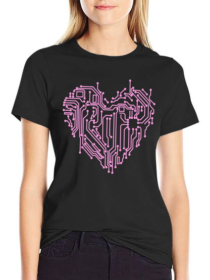 Circuit Board Heart Graphic T-Shirt