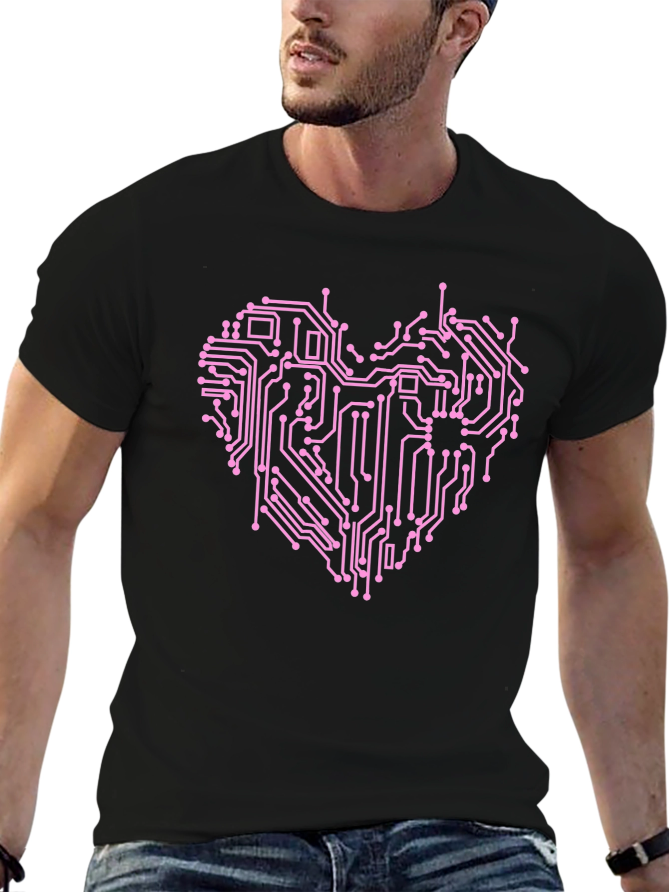 Circuit Board Heart Graphic T-Shirt