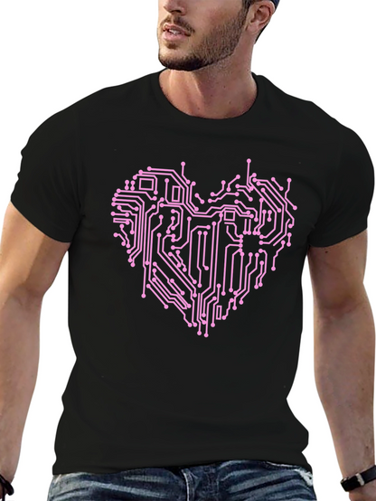 Circuit Board Heart Graphic T-Shirt