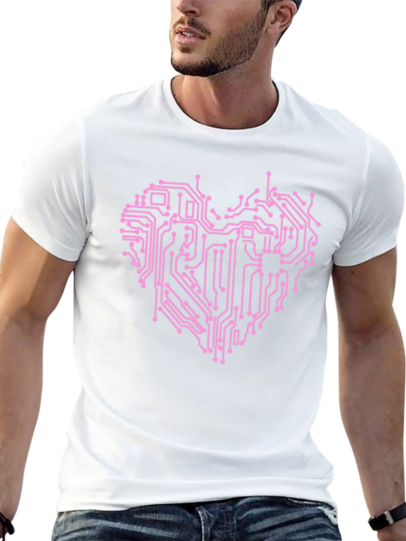 Circuit Board Heart Graphic T-Shirt
