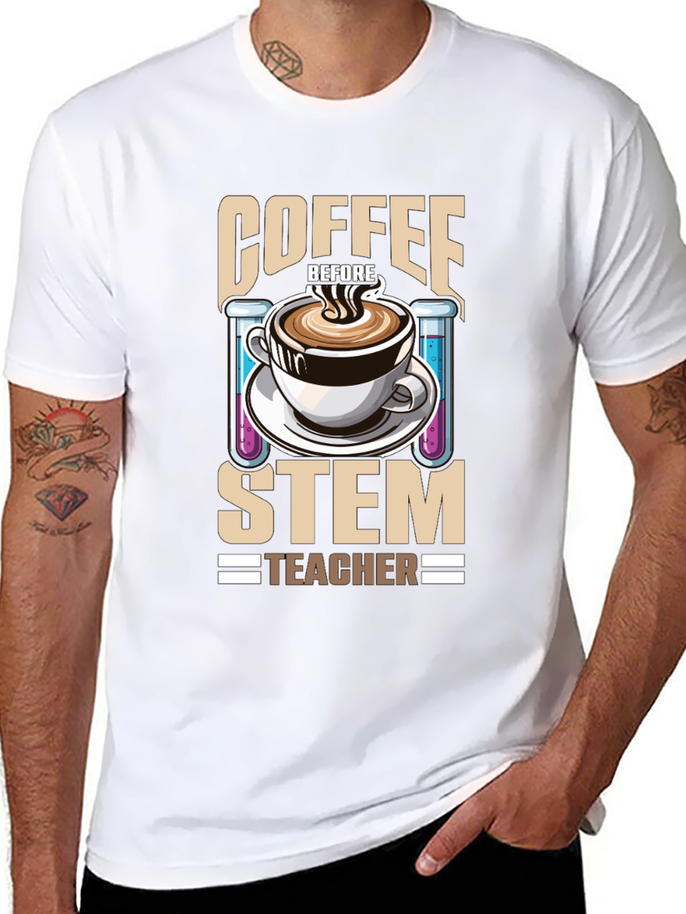 Coffee Before STEM Teacher T-Shirt