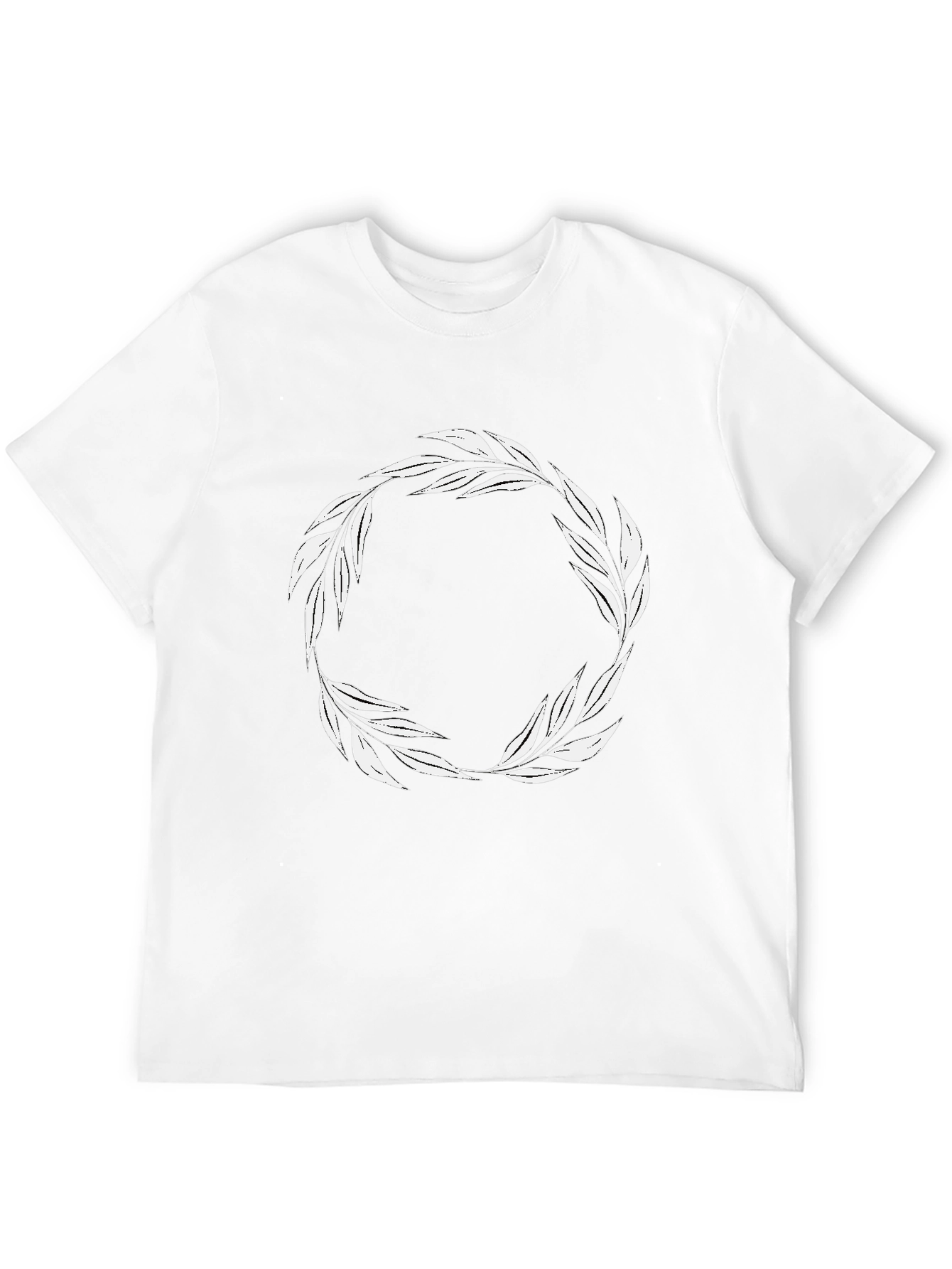 Leaf Wreath Graphic T-Shirt - Black