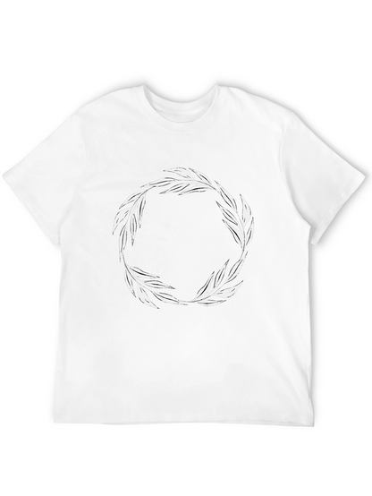 Leaf Wreath Graphic T-Shirt - Black