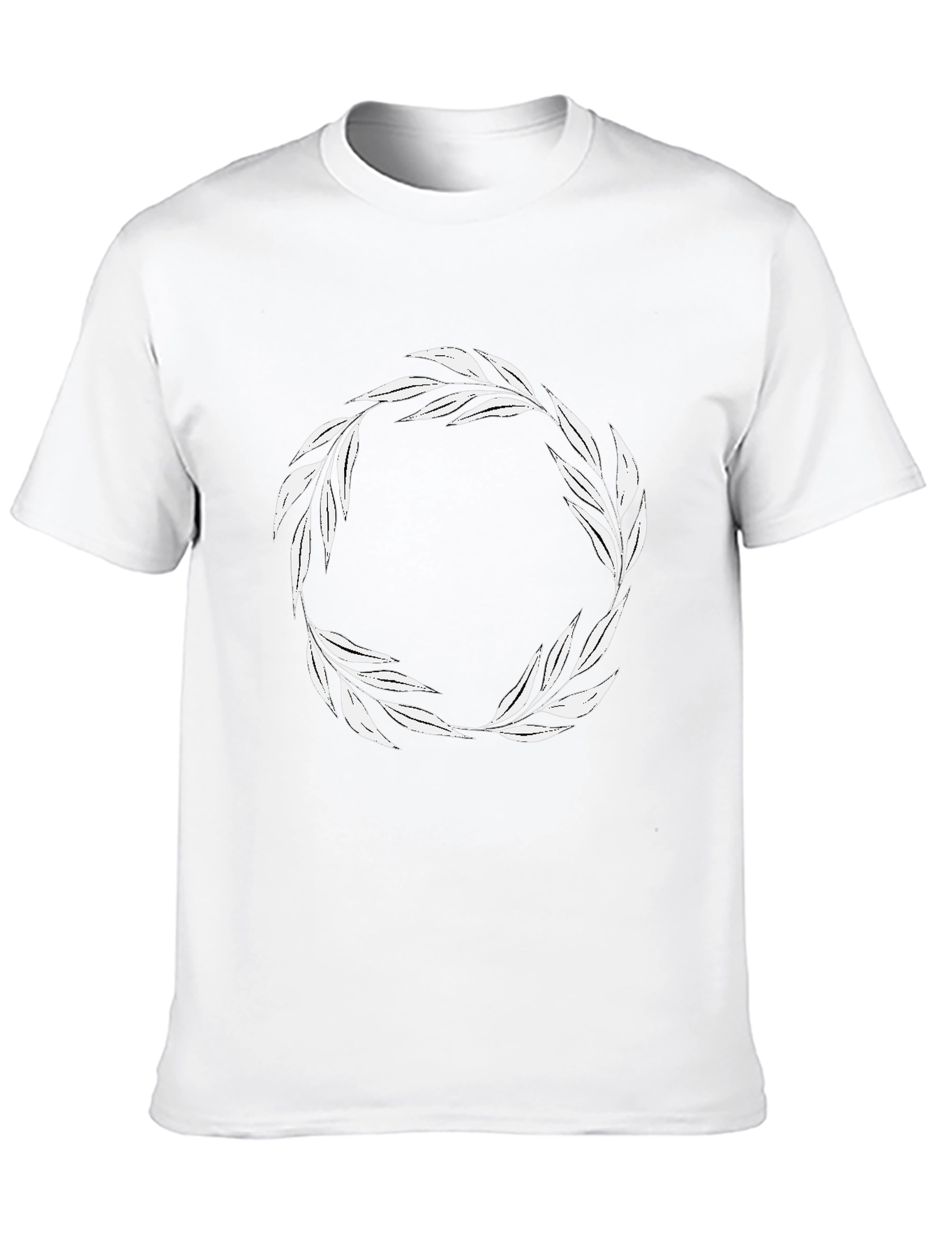 Leaf Wreath Graphic T-Shirt - Black