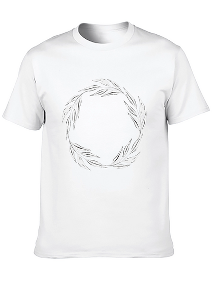 Leaf Wreath Graphic T-Shirt - Black