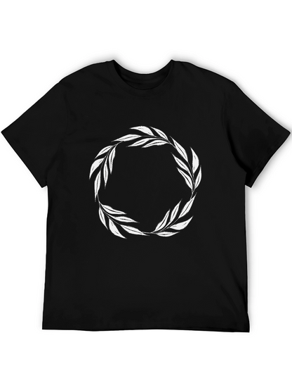 Leaf Wreath Graphic T-Shirt - Black