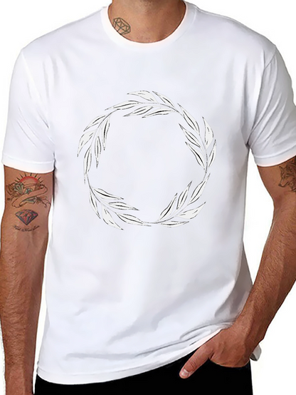 Leaf Wreath Graphic T-Shirt - Black
