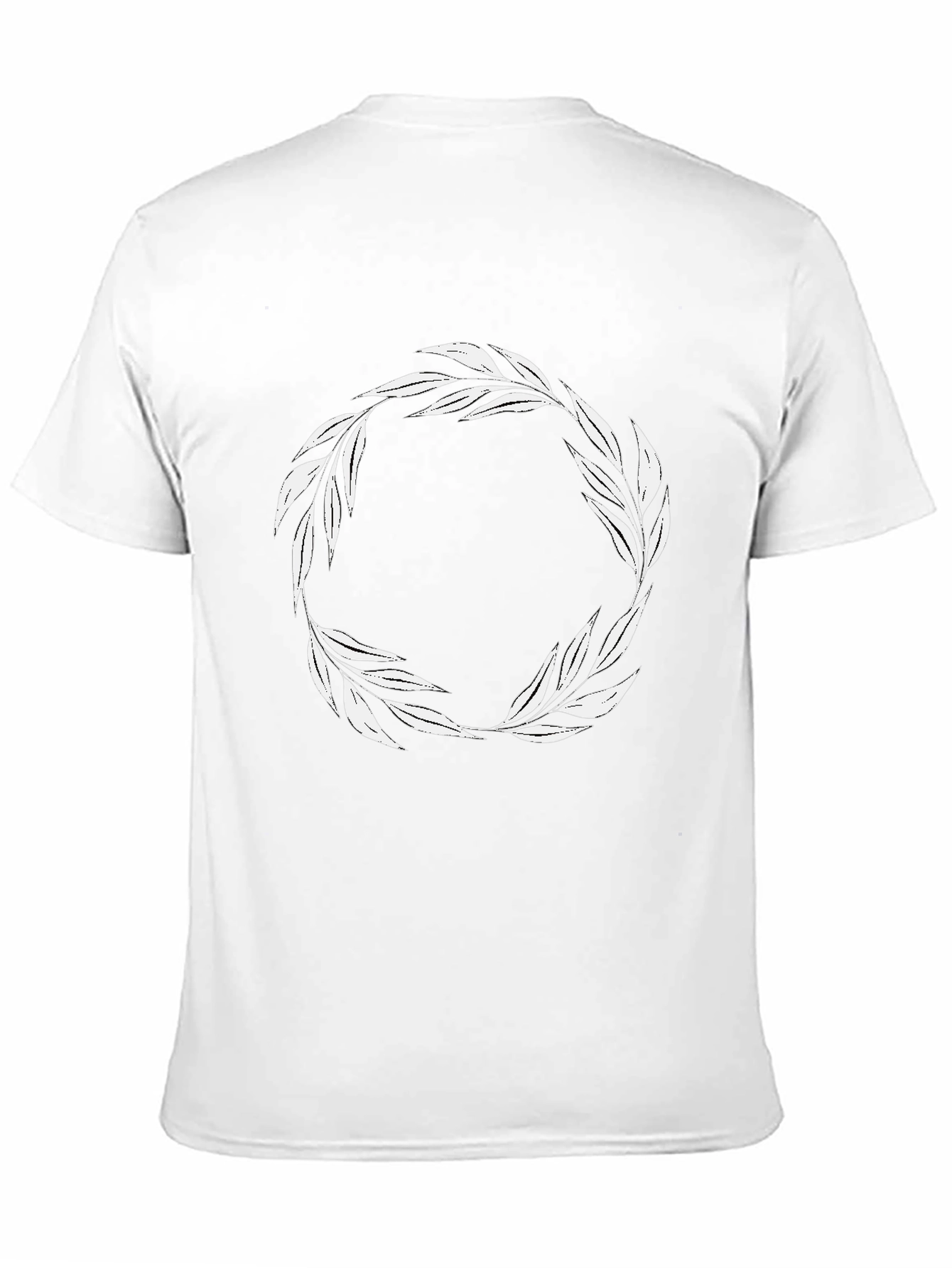 Leaf Wreath Graphic T-Shirt - Black