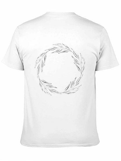 Leaf Wreath Graphic T-Shirt - Black