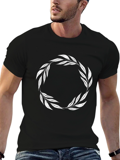 Leaf Wreath Graphic T-Shirt - Black