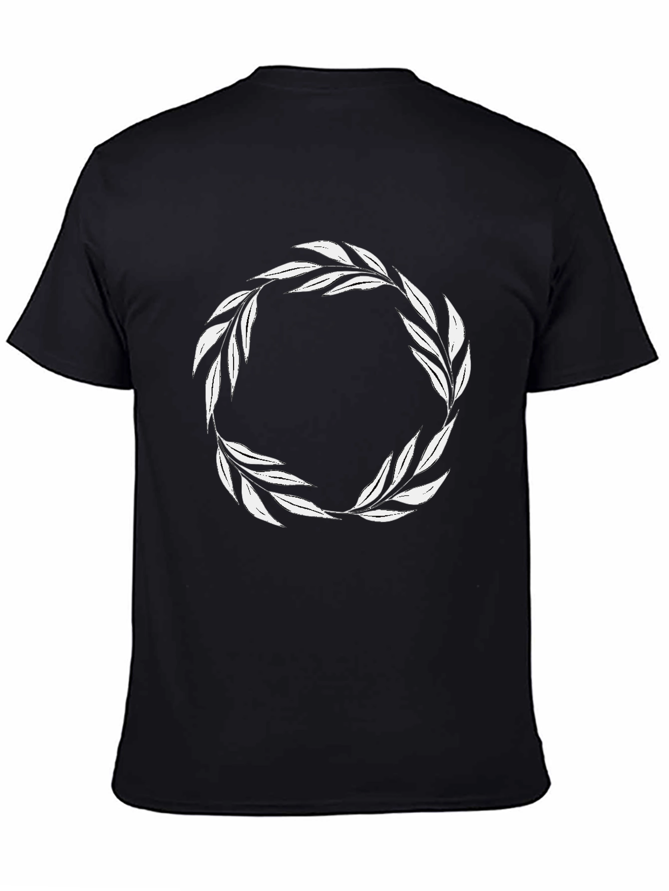 Leaf Wreath Graphic T-Shirt - Black