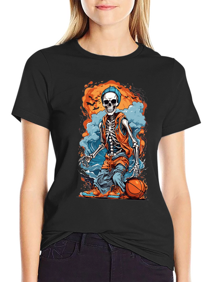 Skeleton Basketball Graphic Tee