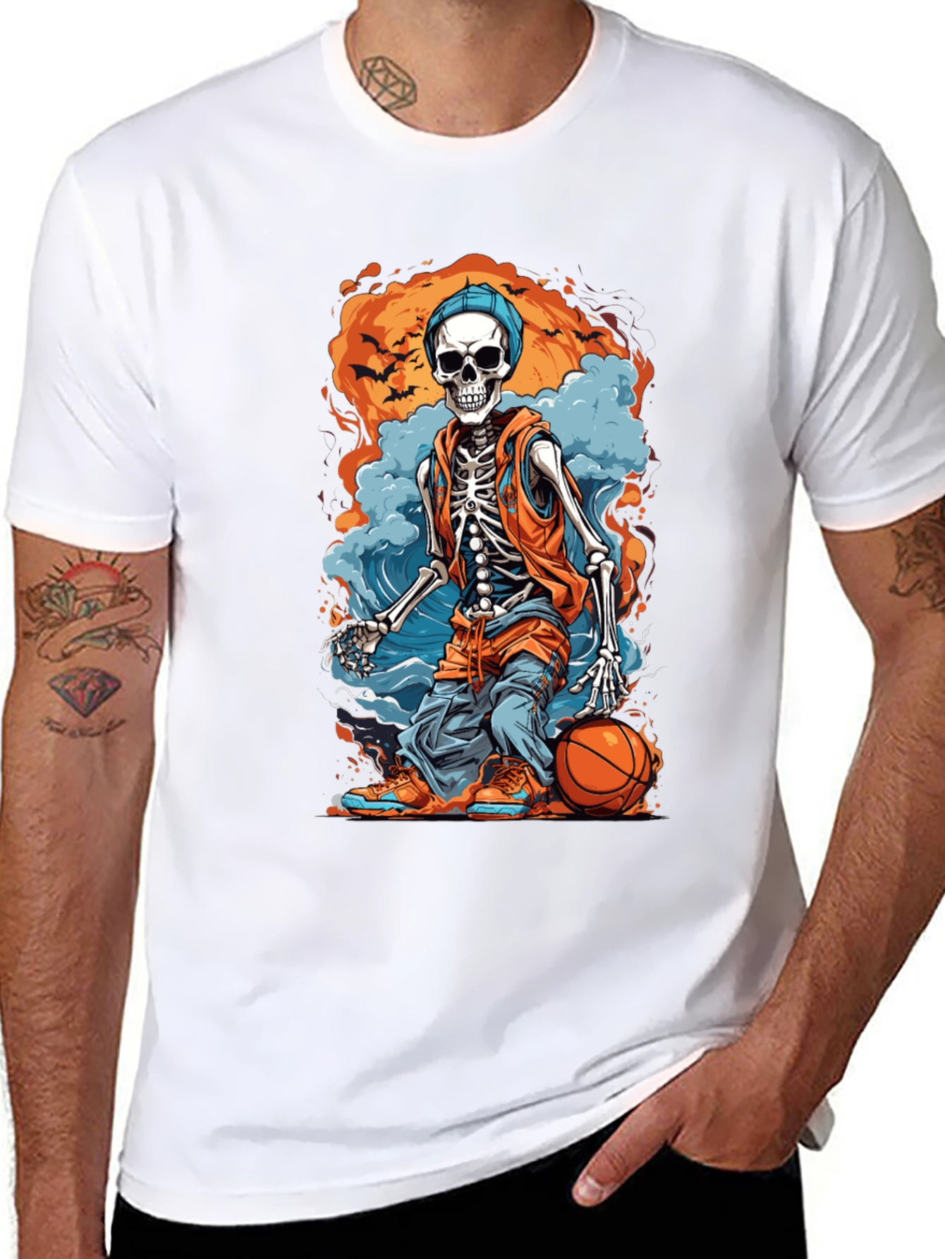 Skeleton Basketball Graphic Tee