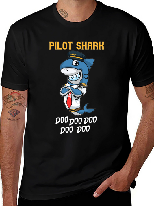 Pilot Shark Doo Doo Funny T-Shirt