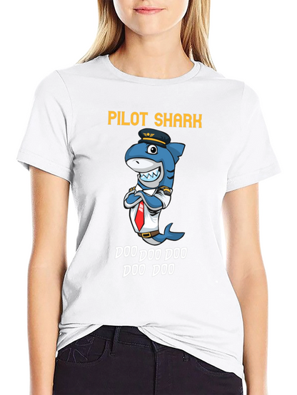 Pilot Shark Doo Doo Funny T-Shirt