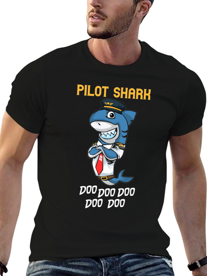 Pilot Shark Doo Doo Funny T-Shirt