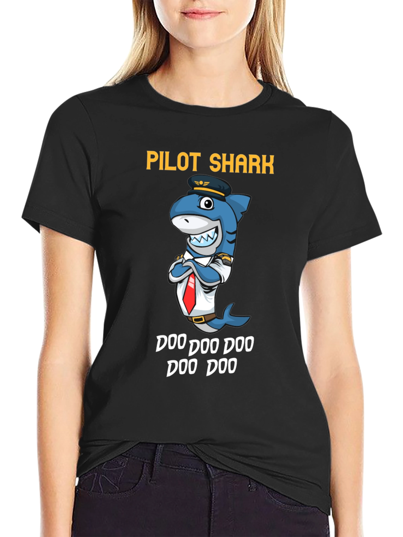 Pilot Shark Doo Doo Funny T-Shirt