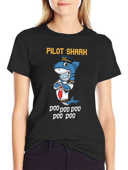 Pilot Shark Doo Doo Funny T-Shirt