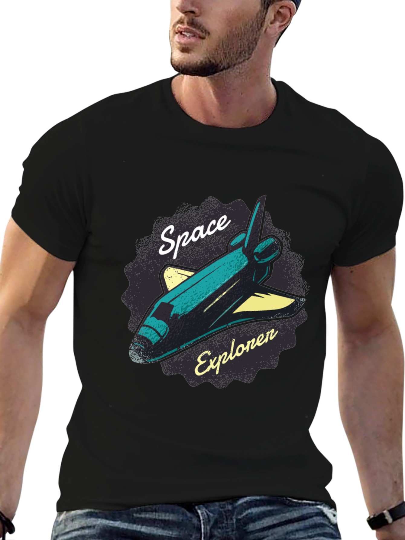 Space Explorer Graphic T-Shirt - Black