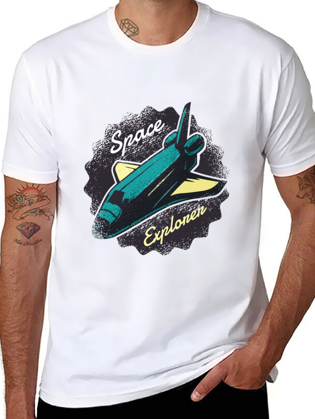 Space Explorer Graphic T-Shirt - Black