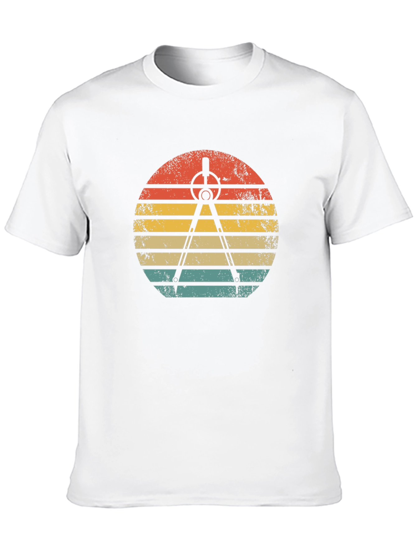 Retro Architect Compass Sunset Graphic T-Shirt