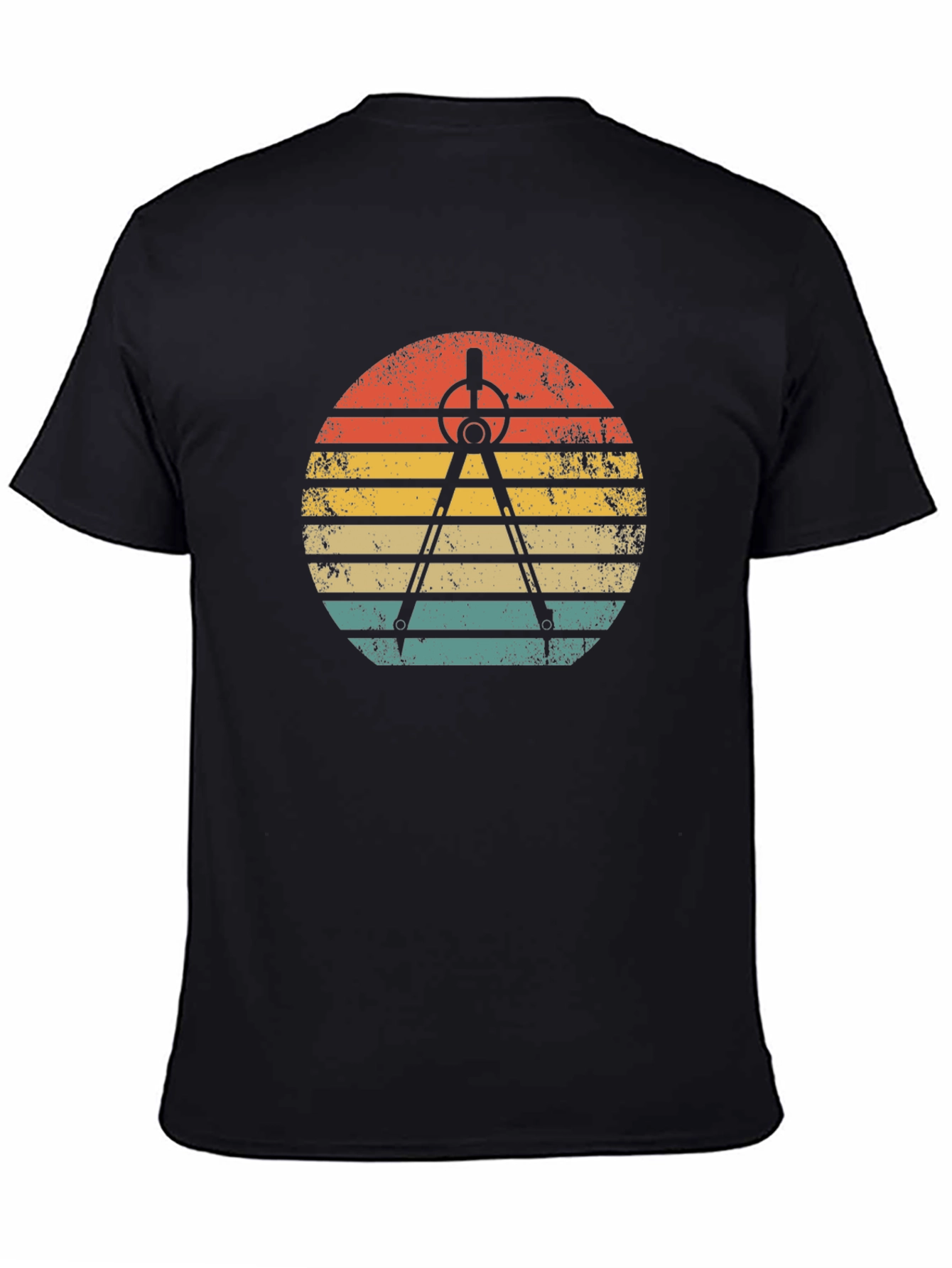 Retro Architect Compass Sunset Graphic T-Shirt