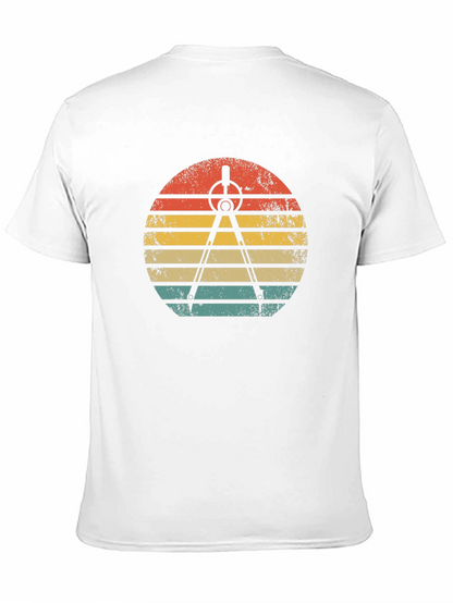 Retro Architect Compass Sunset Graphic T-Shirt