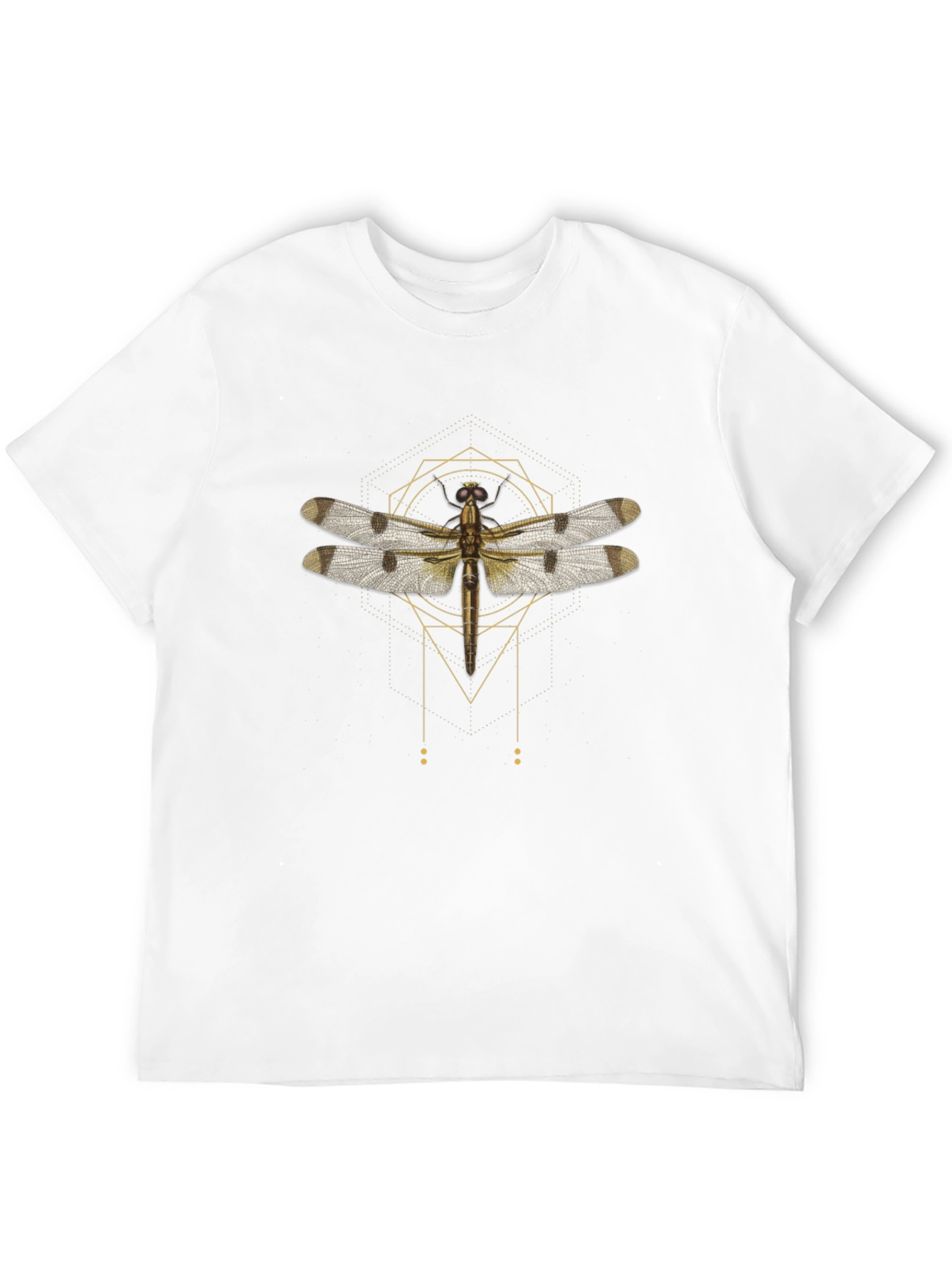 Geometric Dragonfly Graphic Tee - Stylish Mens Black T-Shirt