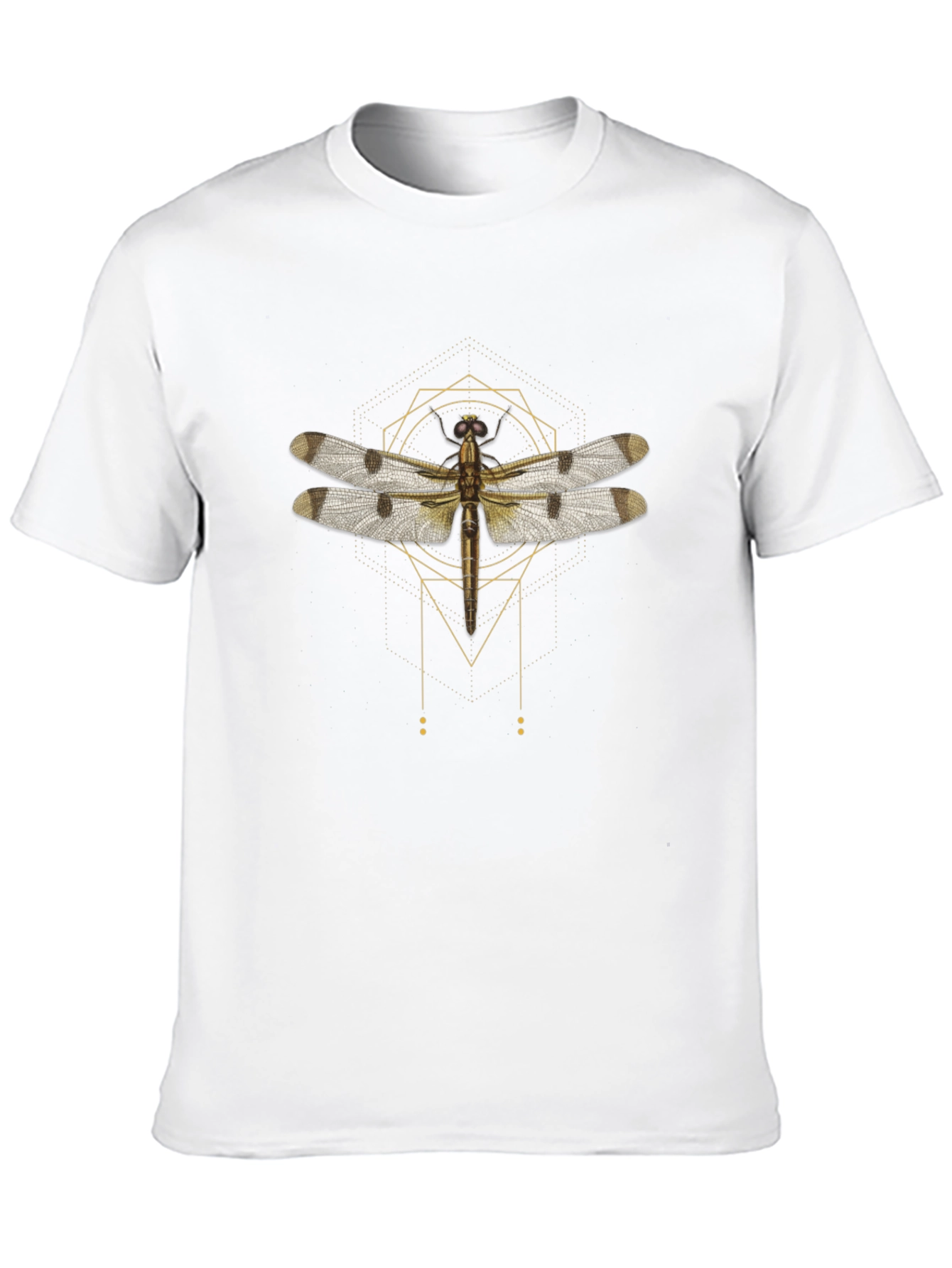 Geometric Dragonfly Graphic Tee - Stylish Mens Black T-Shirt