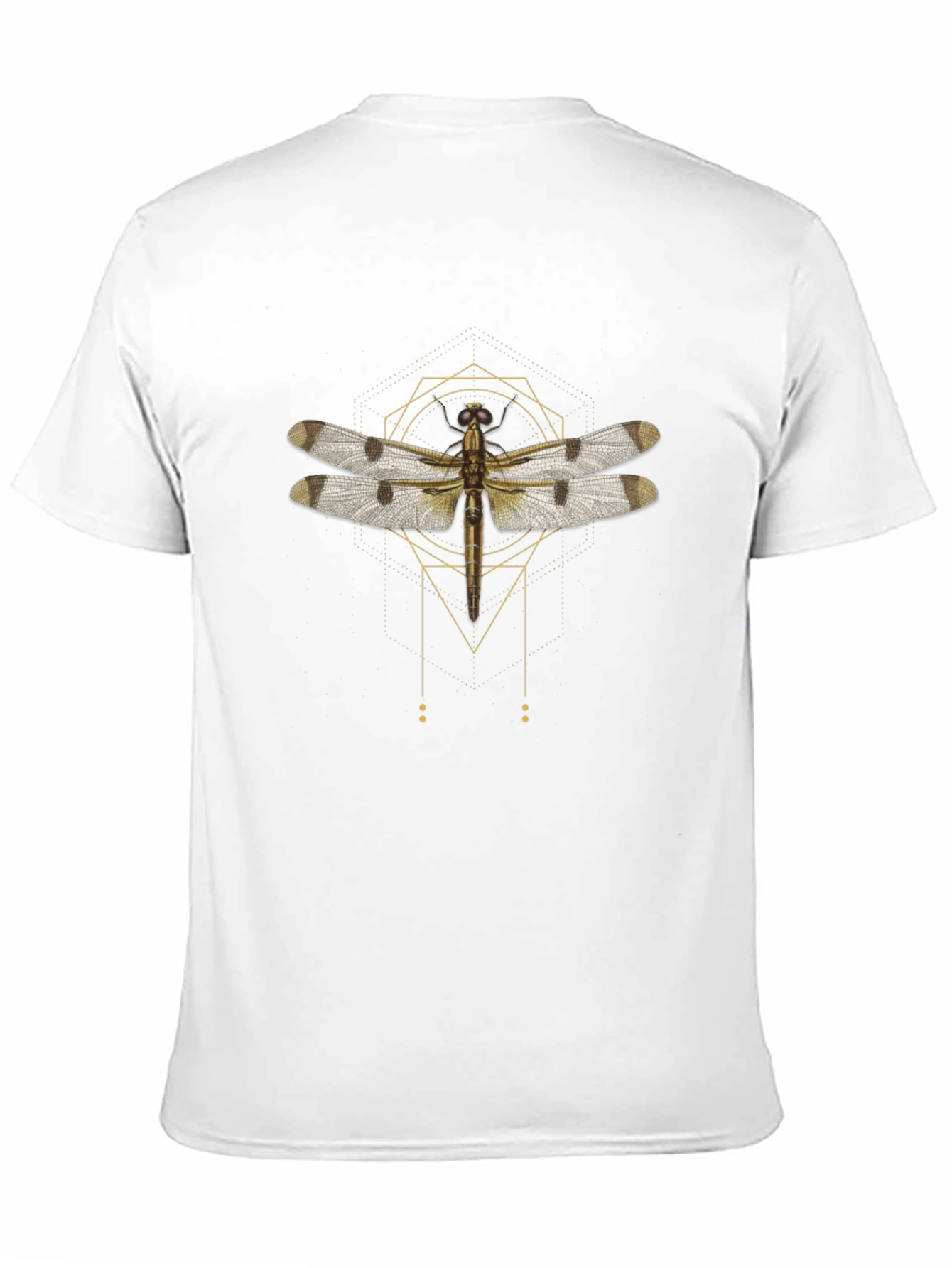 Geometric Dragonfly Graphic Tee - Stylish Mens Black T-Shirt