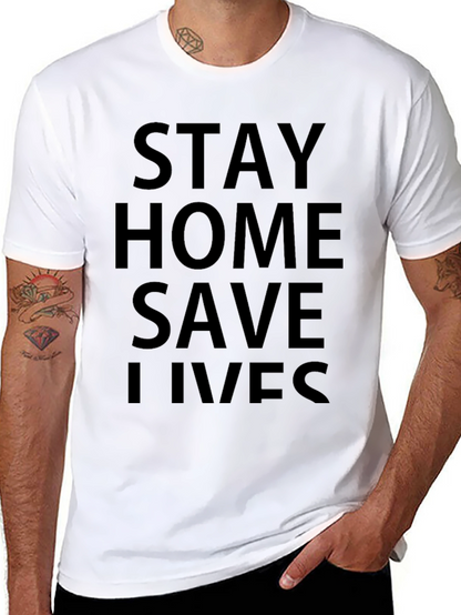 Stay Home Save Lives Black T-Shirt
