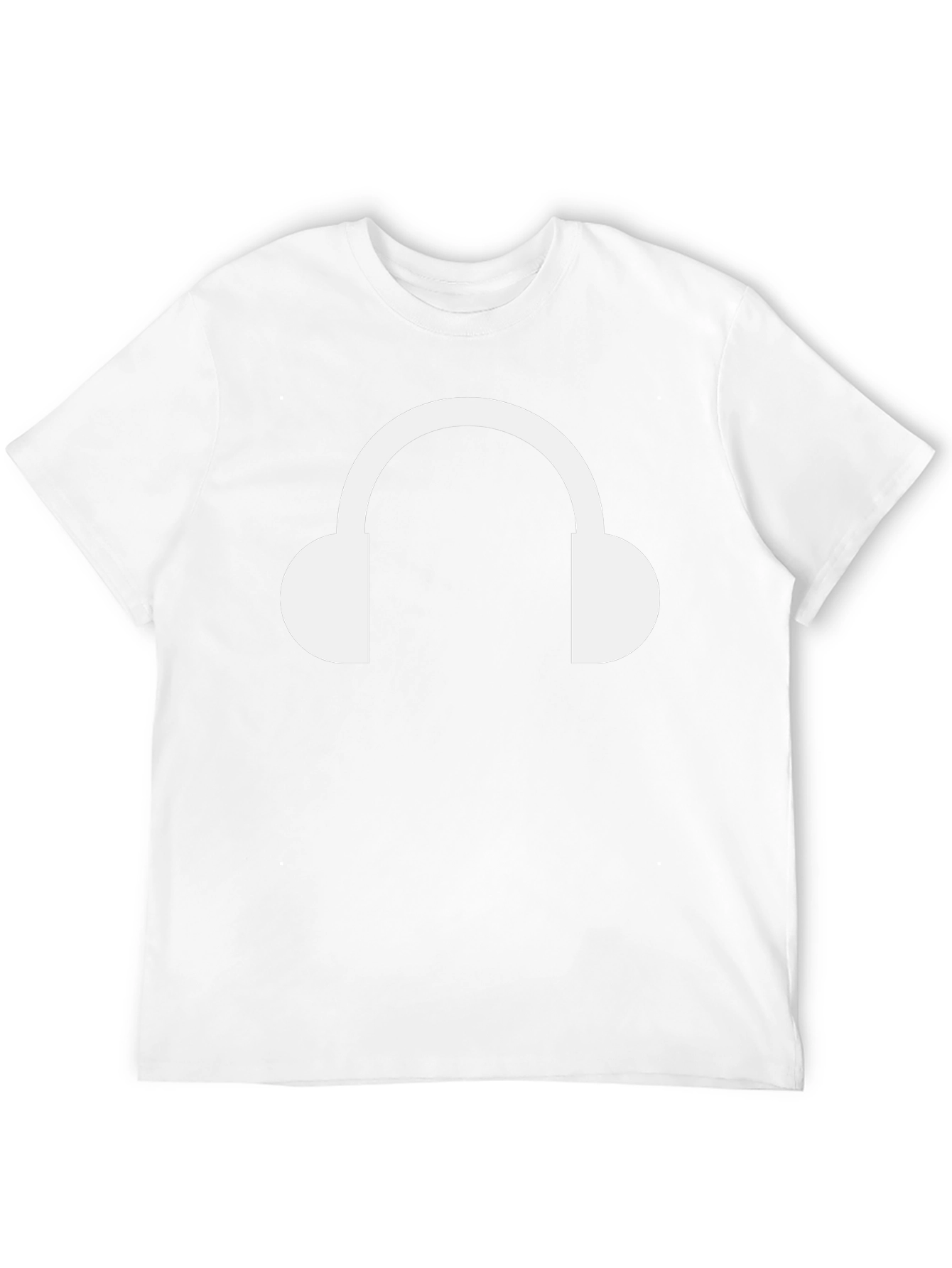 Headphone Graphic Tee - Black Cotton T-Shirt