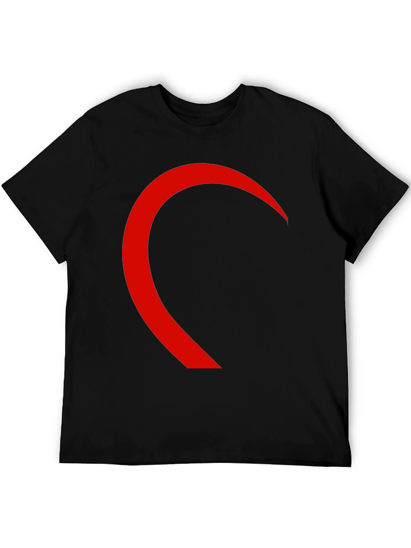 Black T-Shirt with Red Crescent Design