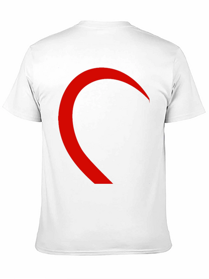 Black T-Shirt with Red Crescent Design