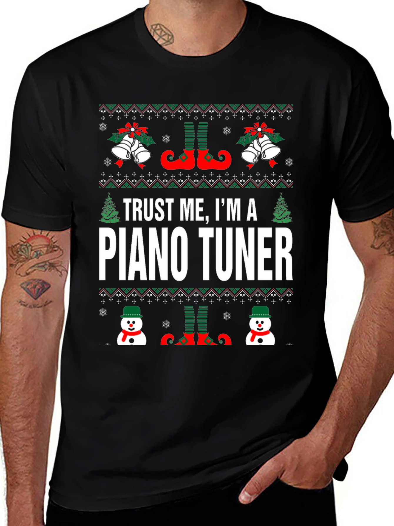 Trust Me Im A Piano Tuner Christmas T-Shirt